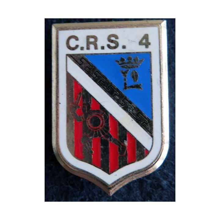 CRS 4 : insigne de la compagnie républicaine de sécurité n°4 de fabrication Delsart