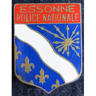 POLICE : insigne métallique de la police nationale de l'Essonne de fabrication Drago émail