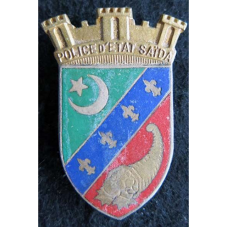 POLICE : insigne de la police d'état de Saïda en Algérie