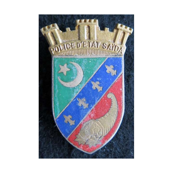 POLICE : insigne de la police d'état de Saïda en Algérie