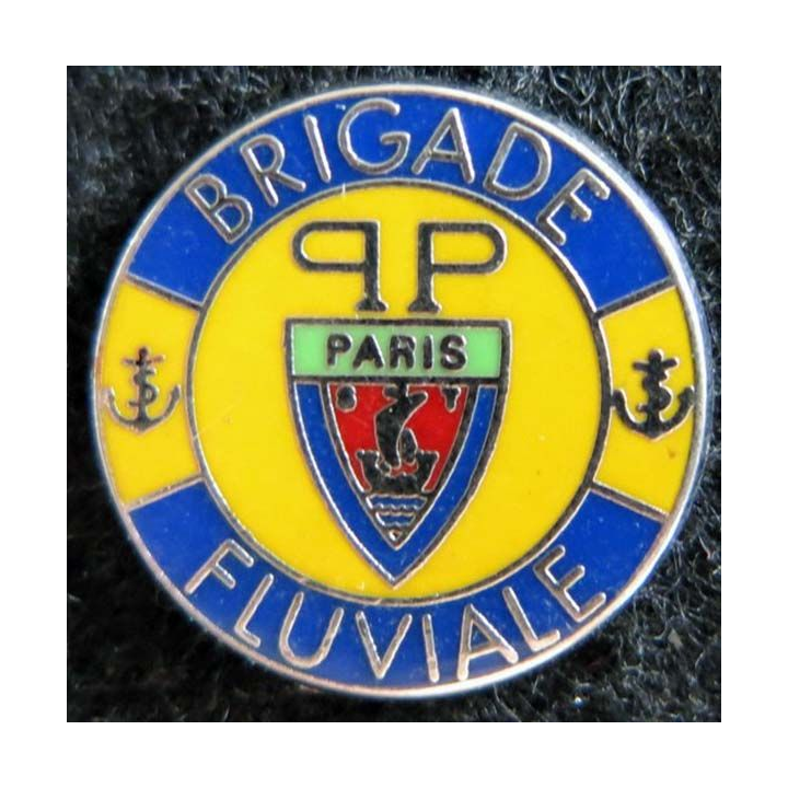 POLICE : Pin's de la brigade fluviale de Paris couleur fond jaune Boussemart