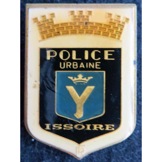 POLICE ISSOIRE : insigne de la police nationale urbaine d'Issoire de fabrication Beraudy
