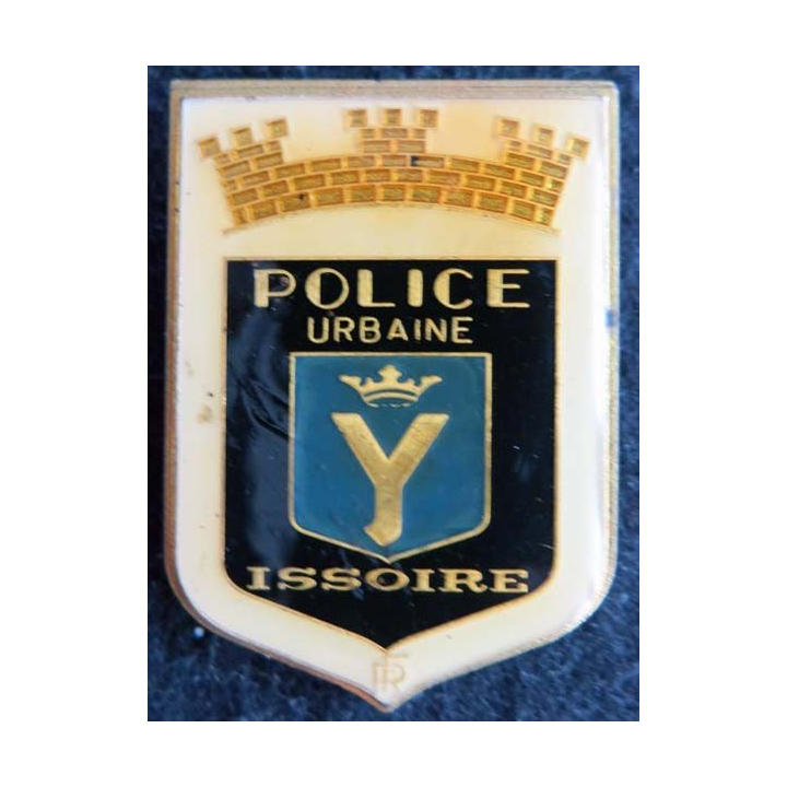 POLICE ISSOIRE : insigne de la police nationale urbaine d'Issoire de fabrication Beraudy
