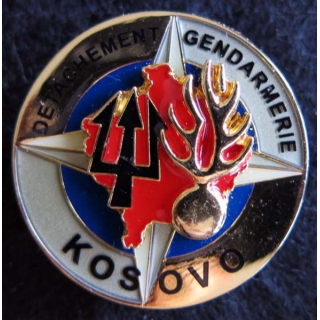 GENDARMERIE UNMIK : insigne métallique du détachement de la gendarmerie au Kosovo de fabrication A. Mourgeon