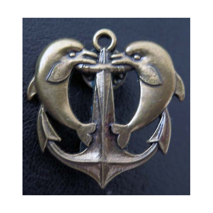 MARINE : brevet de plongeur de bord dos bronze Drago Paris