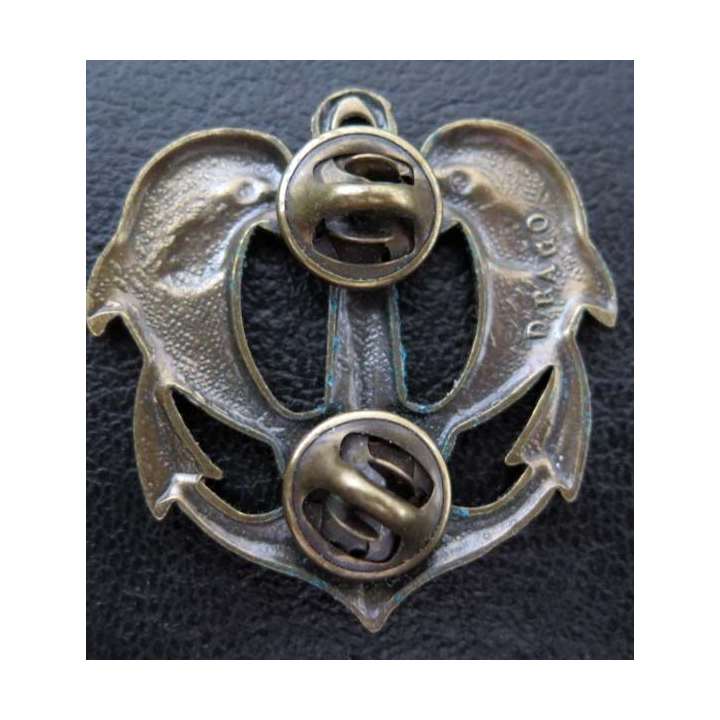 MARINE : brevet de plongeur de bord dos bronze Drago Paris