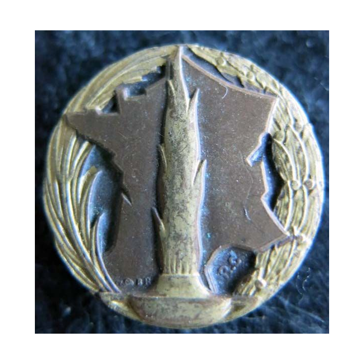 COMITÉ DE LA FLAMME  : insigne métallique de boutonnière du comité de la flamme du soldat inconnu fixation épingle doré bronze