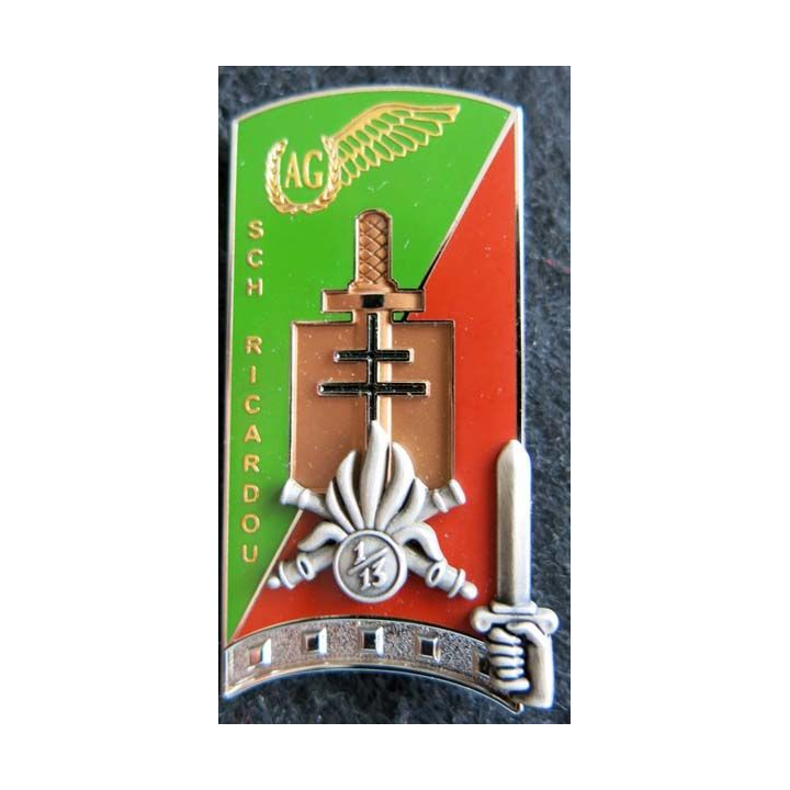 PROMOTION ENSOA : insigne de promotion Sch Ricardou de fabrication LMP G. 5493 numéroté 0037