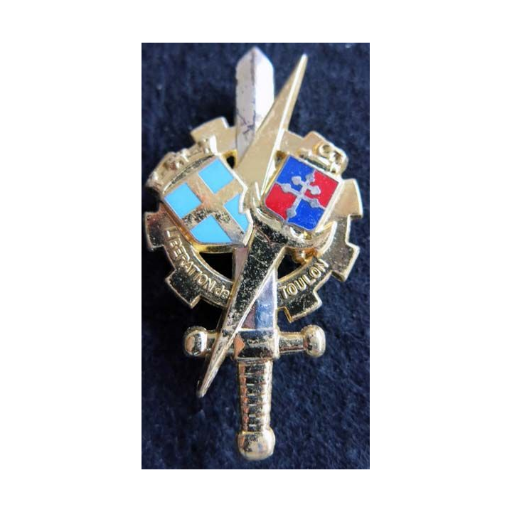 PROMOTION ENTSOA : insigne de promotion Libération de Toulon de fabrication Balme Saumur G. 4241