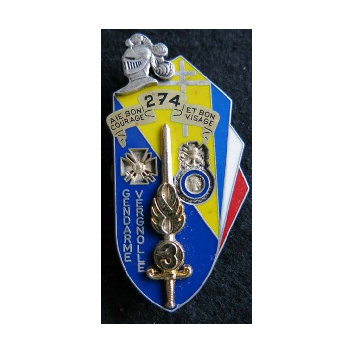 PROMOTION ESOGN : insigne métallique de la promotion Gendarme Vergnolle Balme Saumur