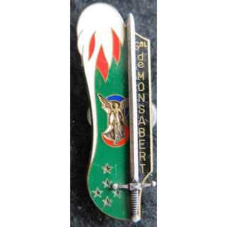 PROMOTION ST CYR : insigne métallique de la promotion Général de Monsabert Fraisse Paris G. 3106