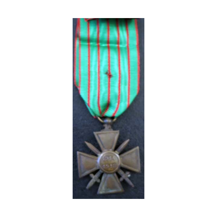CROIX DE GUERRE 1914-1918 avec 5 citations (2 palmes 3 clous) bronze