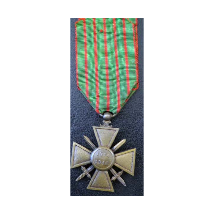 FRANCE : CROIX DE GUERRE 1914-1918 avec 3 citations (étoiles bronze) 