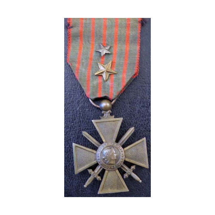 CROIX DE GUERRE 1914-1917avec deux citations (étoile bronze)