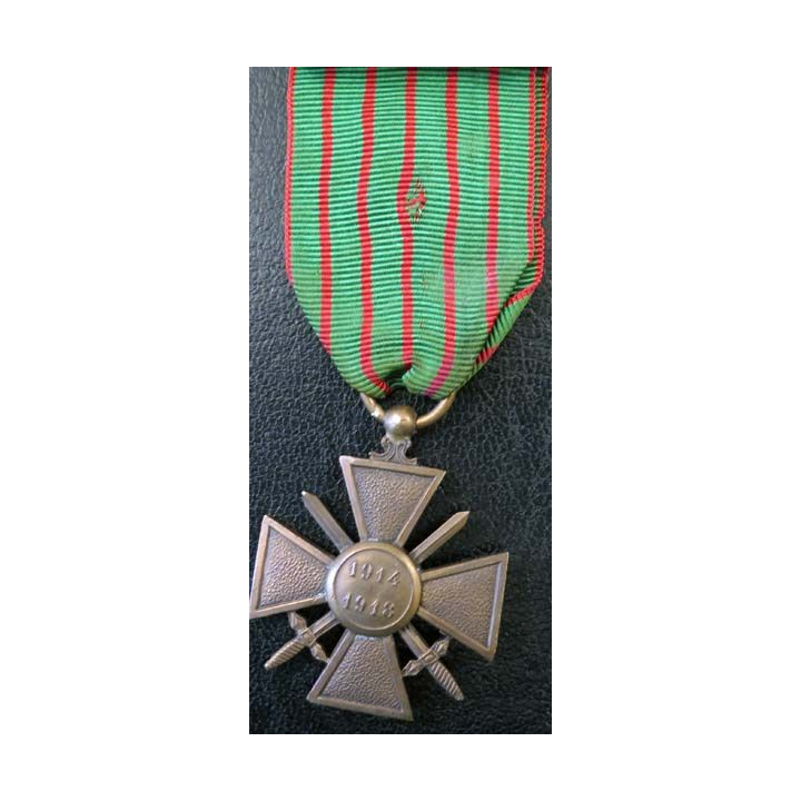 Croix de guerre 1914-1918 en bronze avec 1 palme et deux clous