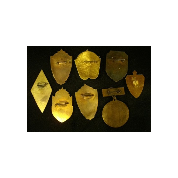 MONGOLIE : lot de 8 insignes militaires mongols en laiton ou en métal émaillé