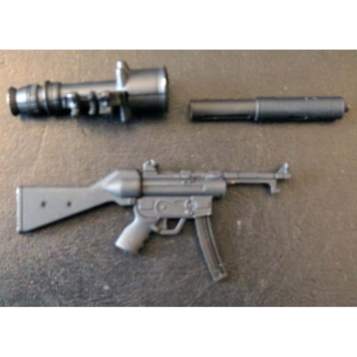 Fusil mitrailleur en réduction de 14,7 cm de longueur avec silencieux