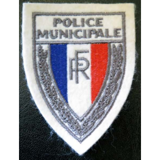 POLICE : Insigne de la police municipale en tissu 9,7 x 7,2 cm