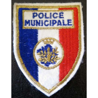 POLICE : Insigne tissu de la police municipale 7 x 9,7 cm