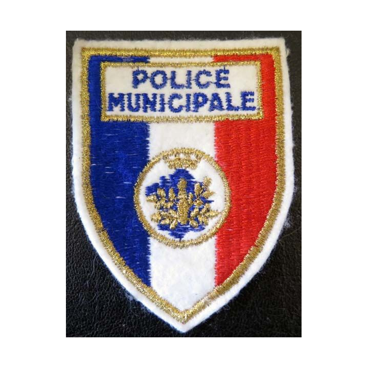 POLICE : Insigne tissu de la police municipale 7 x 9,7 cm
