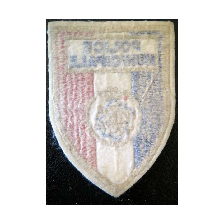 POLICE : Insigne tissu de la police municipale 7 x 9,7 cm