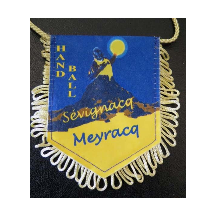Fanion Handball de Sévignacq Meyracq de dimension 7,8 x 10 cm