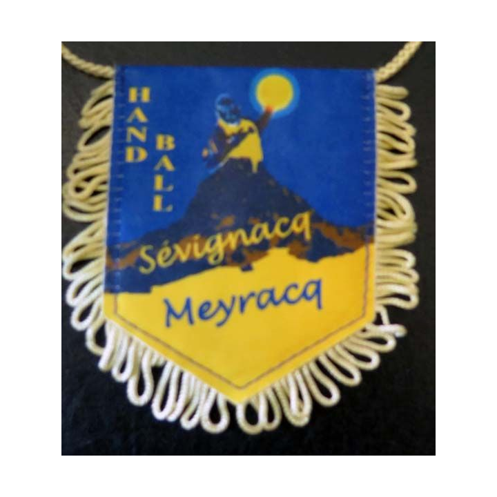 Fanion Handball de Sévignacq Meyracq de dimension 7,8 x 10 cm