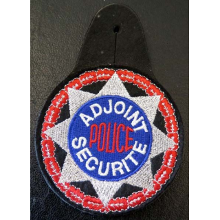 POLICE : Insigne tissu d'ajoint de sécurité de police sur cuir