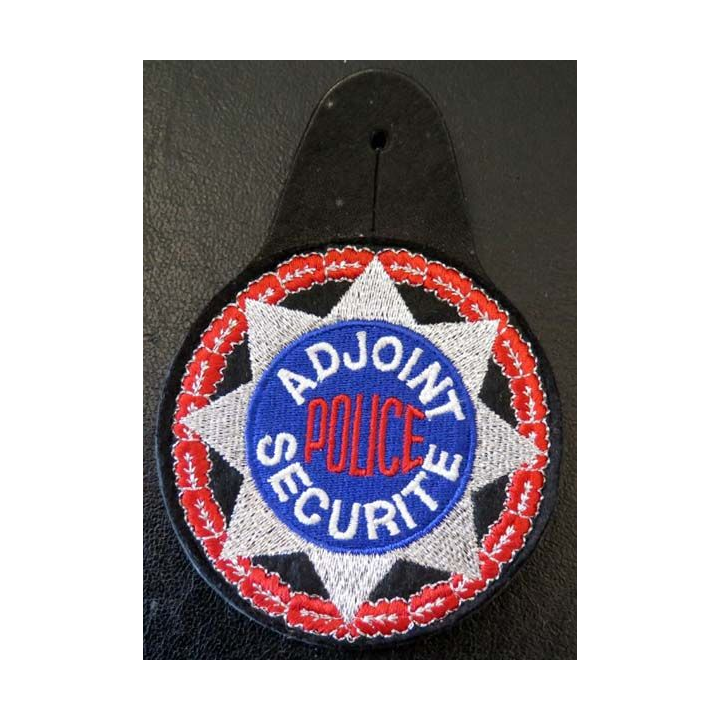 POLICE : Insigne tissu d'ajoint de sécurité de police sur cuir
