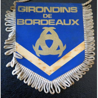 Fanion des Girondins de Bordeaux de dimension 8 x 9,5 cm
