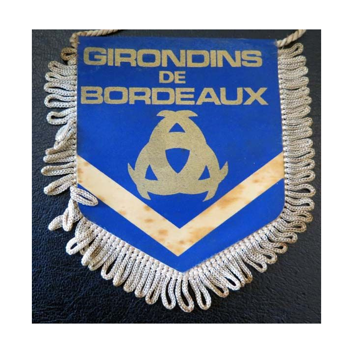 Fanion des Girondins de Bordeaux de dimension 8 x 9,5 cm
