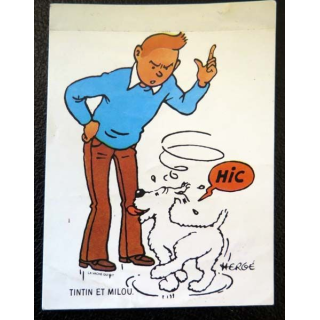Autocollant tintin et Milou de dimension 7,2  x 6 cm