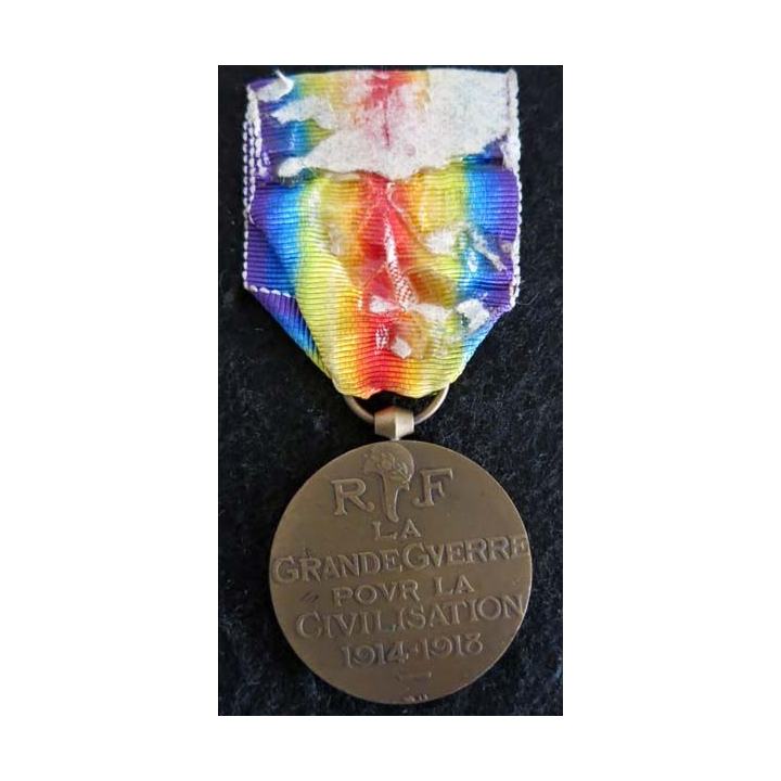 FRANCE  : médaille commémorative Médailles de la Victoire (dite Médaille Interalliée) avec ruban
