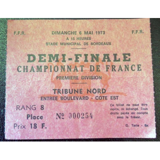 Billet de demi finale de championnat de France Rugby 1° Division 1973