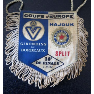 Fanion coupe d'Europe Hadjuk Split Girondins de Bordeaux 1982