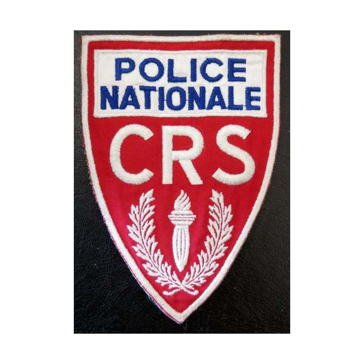 POLICE : Insigne tissu des CRS grand modèle avec scratch au dos