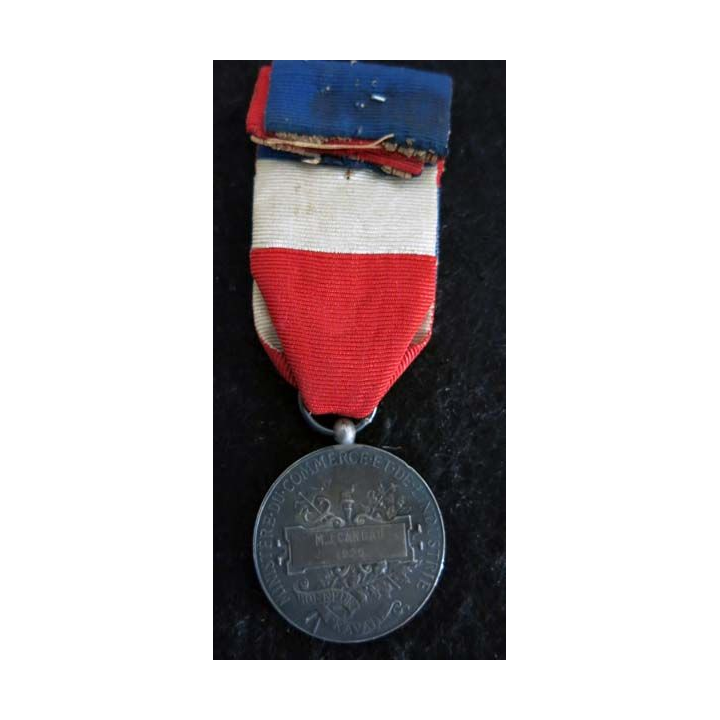 FRANCE : Médaille du travail du ministère du commerce et de l’industrie en argent attribuée à M. Candau en 1925 (222)
