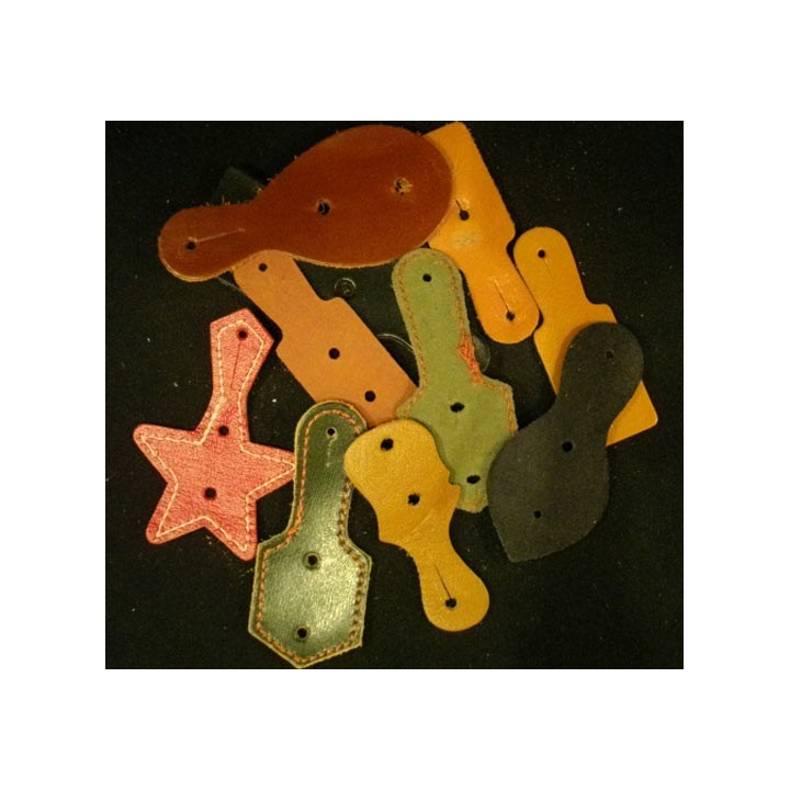 LOT DE 10 SUPPORTS D'INSIGNES EN CUIR