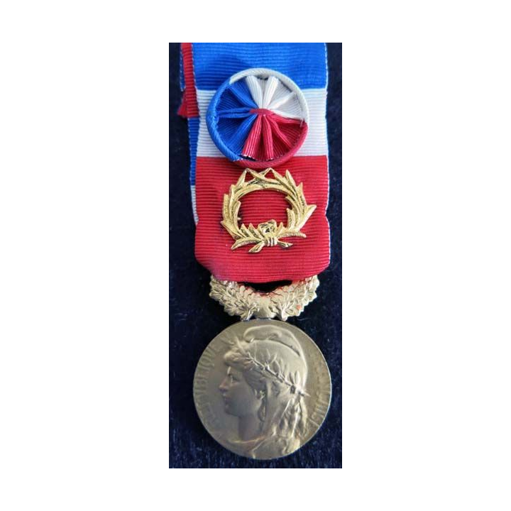 FRANCE : Médaille d'Honneur du Travail Grand Or ordonnance 40 ans attribuée à R. Gonidec en 1986 (222)