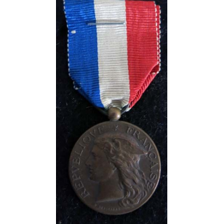FRANCE : médaille en bronze des épidémies du ministère de l'Intérieur attribuée à Dme Briquet en 1902 (222)