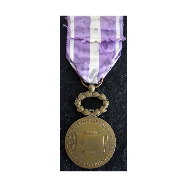 FRANCE : médaille civile de la ligue française d'entraide sociale et philanthropique en bronze (222)