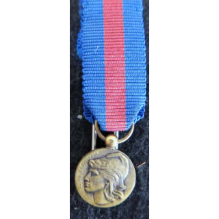 FRANCE : médaille miniature des services militaires volontaires en bronze (224)