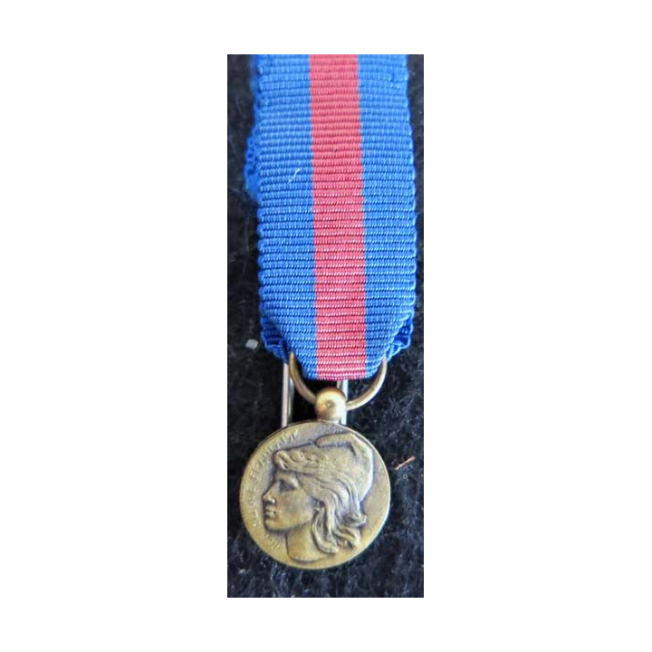 FRANCE : médaille miniature des services militaires volontaires en bronze (224)