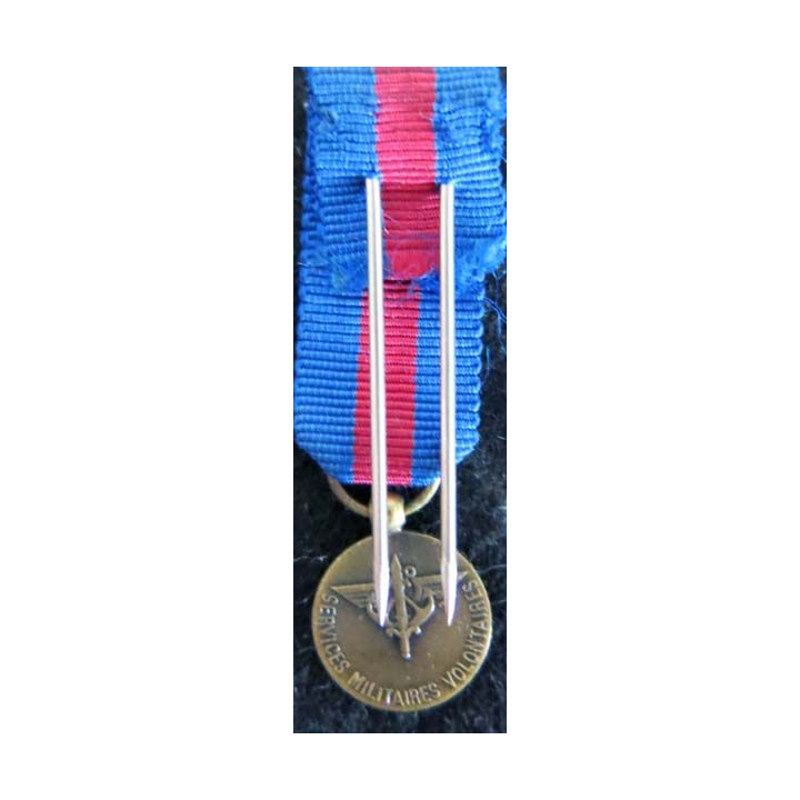 FRANCE : médaille miniature des services militaires volontaires en bronze (224)