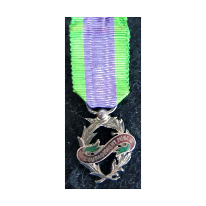 FRANCE : médaille miniature civile de l'encouragement public en émail et en argent (224)