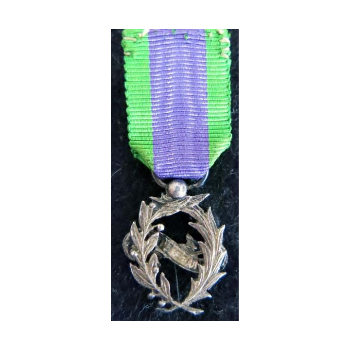 FRANCE : médaille miniature civile de l'encouragement public en émail et en argent (224)