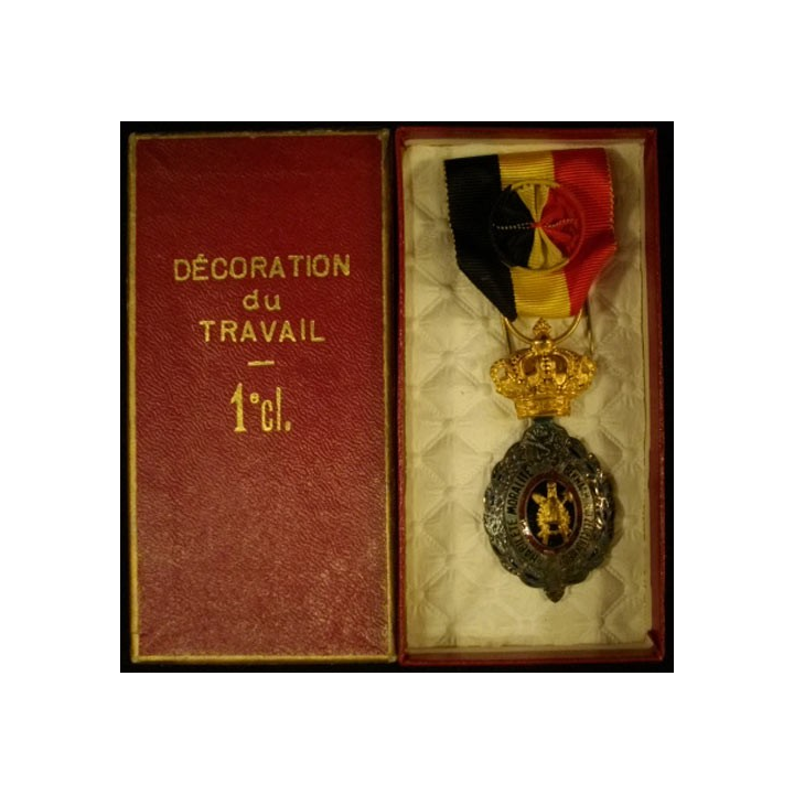 BELGIQUE : MÉDAILLE DU TRAVAIL 1°CLASSE