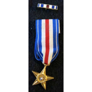 USA : Médaille miniature Silver Star (Étoile d'Argent) avec épingle à bascule (4392)