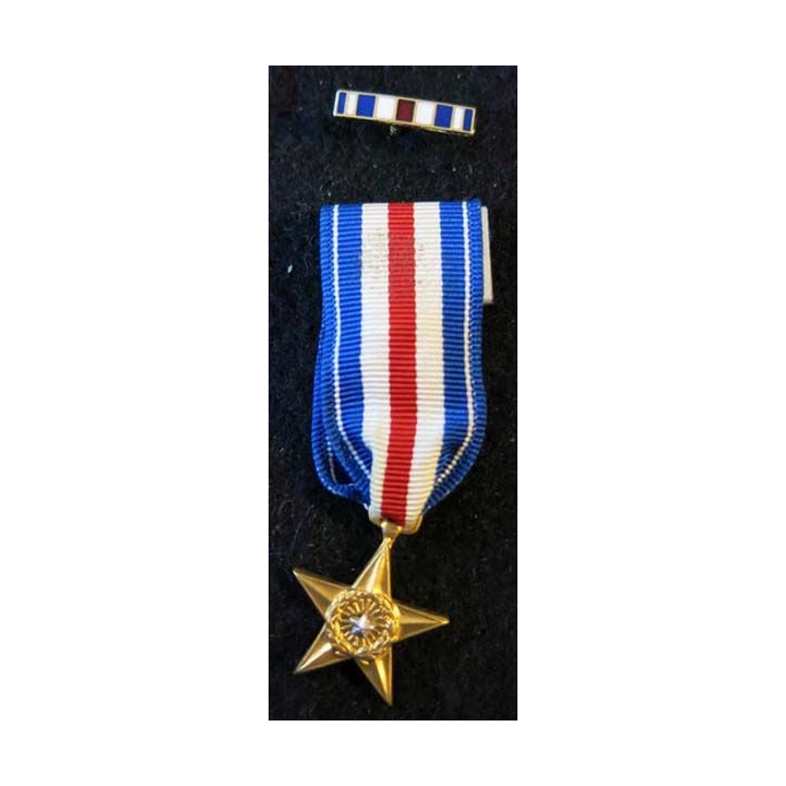 USA : Médaille miniature Silver Star (Étoile d'Argent) avec épingle à bascule (4392)