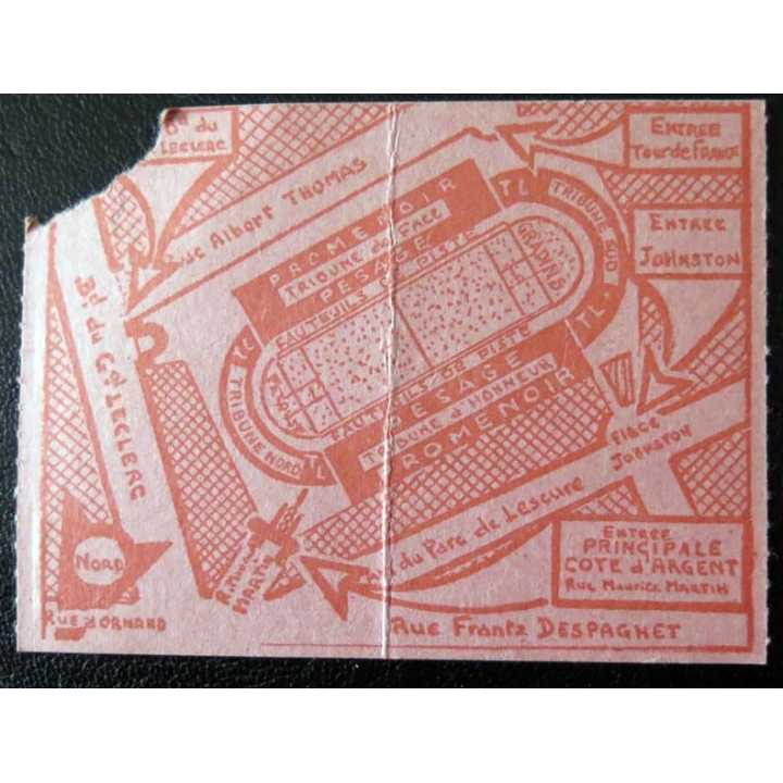 Billet Rugby France Roumanie Bordeaux 23 Novembre 1975